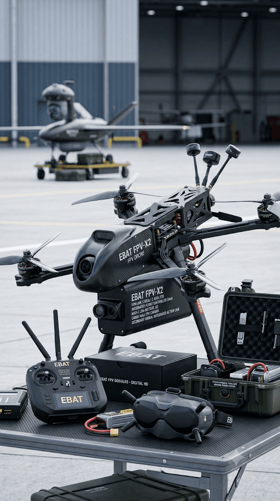 Engineer working on drone